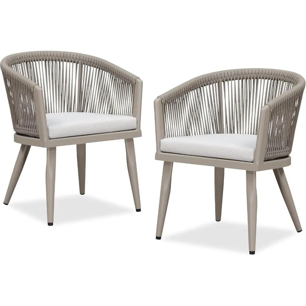 2 Pieces Outdoor Dining Chairs All-Weather Rattan for Lawn Garden Backyard Deck Patio Dining Chairs with Cushions, Champagne
2 Pieces Outdoor Dining Chairs All-Weather Rattan for Lawn Garden Backyard Deck Patio Dining Chairs with Cushions, Champagne
