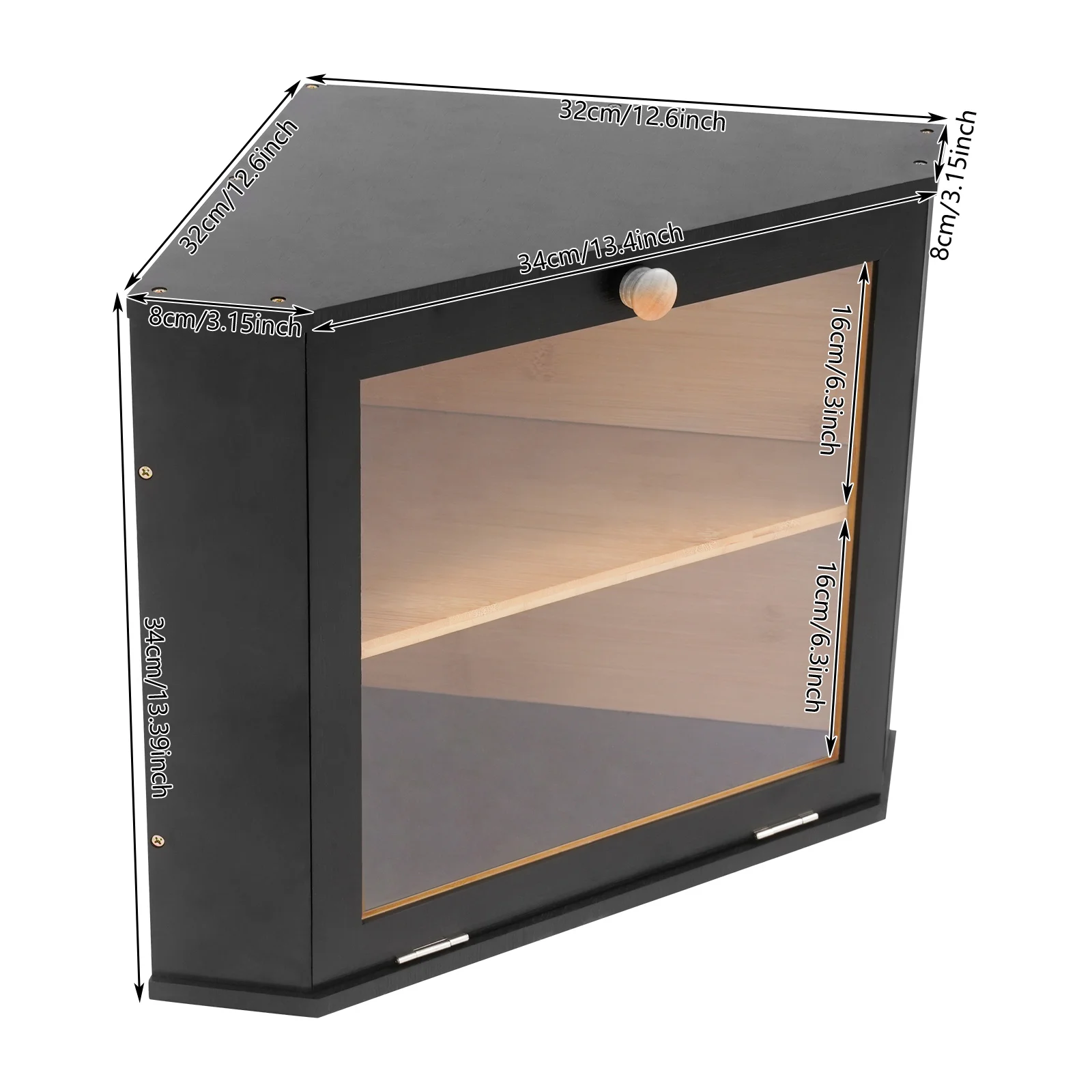 2-Tier Bamboo Bread Box with Clear Window Large Capacity Triangle Bread Storage Box 32*32*34cm Kitchen Countertop Organizer
2-Tier Bamboo Bread Box with Clear Window Large Capacity Triangle Bread Storage Box 32*32*34cm Kitchen Countertop Organizer