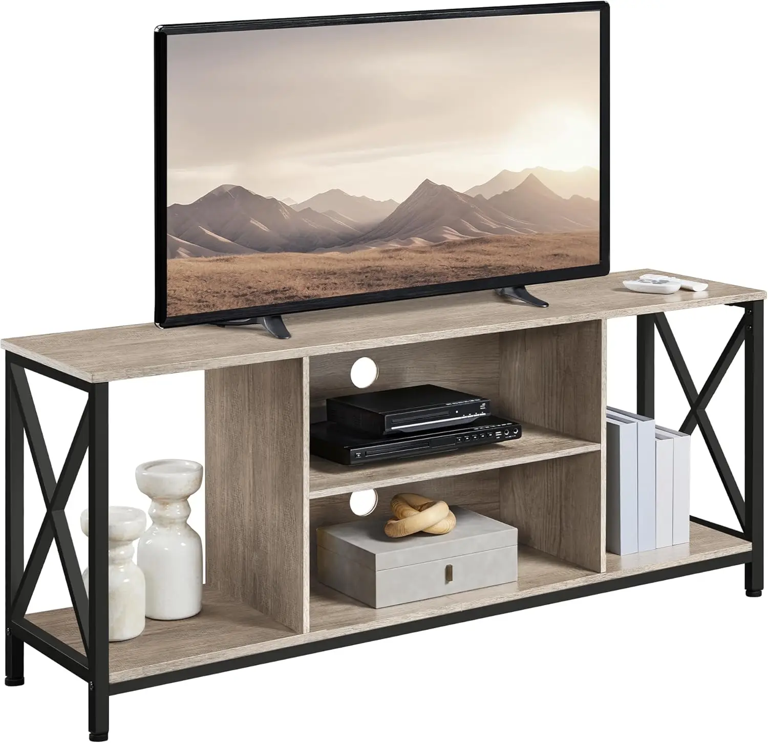 TV Stand for TVs up to 65 Inch, 55 Inch Entertainment Center with Storage, Wood TV Console with Shelves for Living Room, Gray
TV Stand for TVs up to 65 Inch, 55 Inch Entertainment Center with Storage, Wood TV Console with Shelves for Living Room, Gray