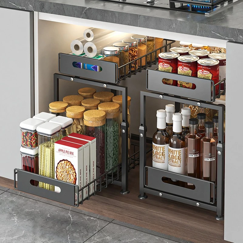 2-tier Under Sink Storage Rack, Height Adjustable Pull Out Cabinet Organizer, Heavy Duty Thickened Metal Kitchen Bathroom Shelf
2-tier Under Sink Storage Rack, Height Adjustable Pull Out Cabinet Organizer, Heavy Duty Thickened Metal Kitchen Bathroom Shelf