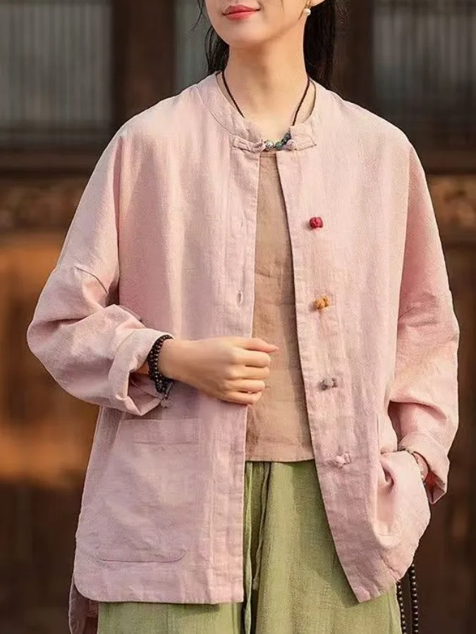 Новый китайский хлопково-льняной кардиган для женщин: весенний, элегантный, в стиле ретро, на пуговицах, свободного кроя, с эффектом похудения, топ-кардиган в стиле дзен
Новый китайский хлопково-льняной кардиган для женщин: весенний, элегантный, в стиле ретро, на пуговицах, свободного кроя, с эффектом похудения, топ-кардиган в стиле дзен