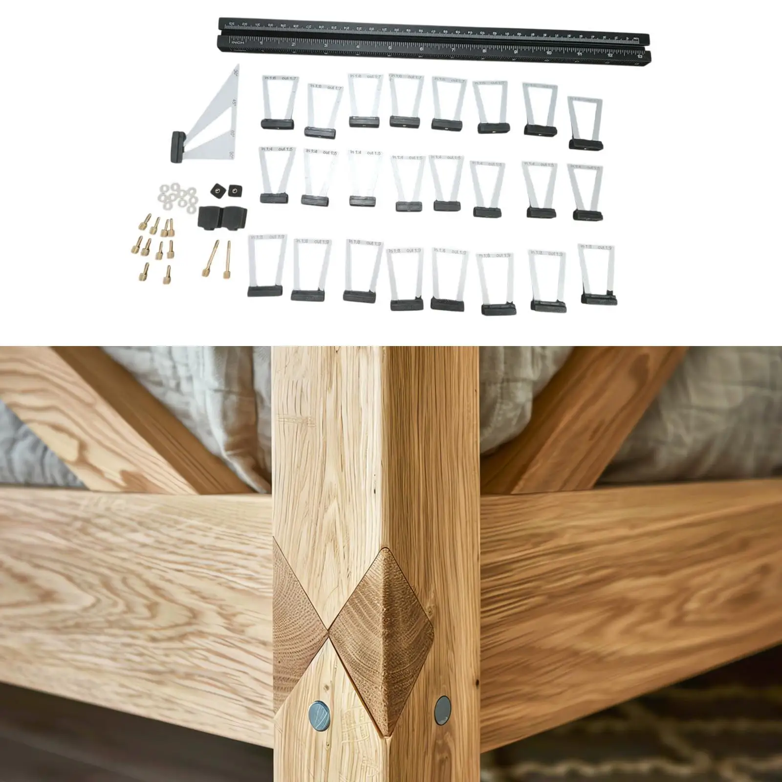 Dovetail Jig Wood Scribe Tool Set 13.7inch Long Black Aluminum Multifunctional
Dovetail Jig Wood Scribe Tool Set 13.7inch Long Black Aluminum Multifunctional