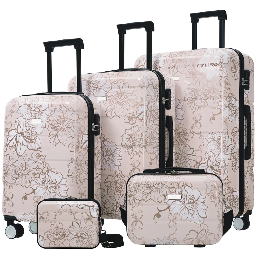 Luggage Sets for Travel: PC Material, Black, Lightweight Durable Hardside 5-Piece Set with Spinner Wheels and TSA Lock
Luggage Sets for Travel: PC Material, Black, Lightweight Durable Hardside 5-Piece Set with Spinner Wheels and TSA Lock