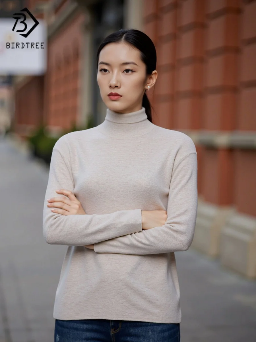 Birdtree, однотонная майка из 100% чистой шерсти, женская трикотажная базовая рубашка с воротником, топы с длинными рукавами, облегающий крой, новинка 2025 года T5D522JF
Birdtree, однотонная майка из 100% чистой шерсти, женская трикотажная базовая рубашка с воротником, топы с длинными рукавами, облегающий крой, новинка 2025 года T5D522JF