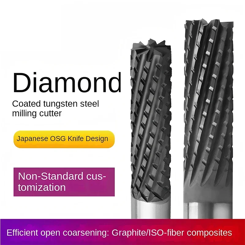Japanese OSG Diamond Coated Milling Cutter Graphite Silicon Carbide Zirconia Fiber Composite Imported Milling Cutter
Japanese OSG Diamond Coated Milling Cutter Graphite Silicon Carbide Zirconia Fiber Composite Imported Milling Cutter