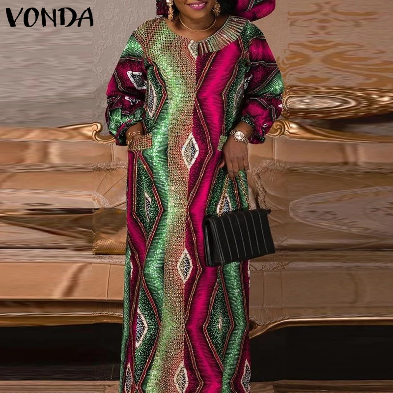 Plus Size 5XL VONDA Women Maxi Dress Bohemian Printing Long Sleeve Vestidos Vintage Sundress Casual Loose Oversized Robe Party
Plus Size 5XL VONDA Women Maxi Dress Bohemian Printing Long Sleeve Vestidos Vintage Sundress Casual Loose Oversized Robe Party