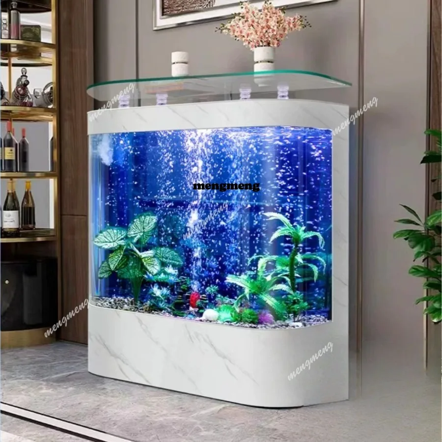 Simple double circular arc high definition glass floor-to-wall fish tank household living room without water change
Simple double circular arc high definition glass floor-to-wall fish tank household living room without water change