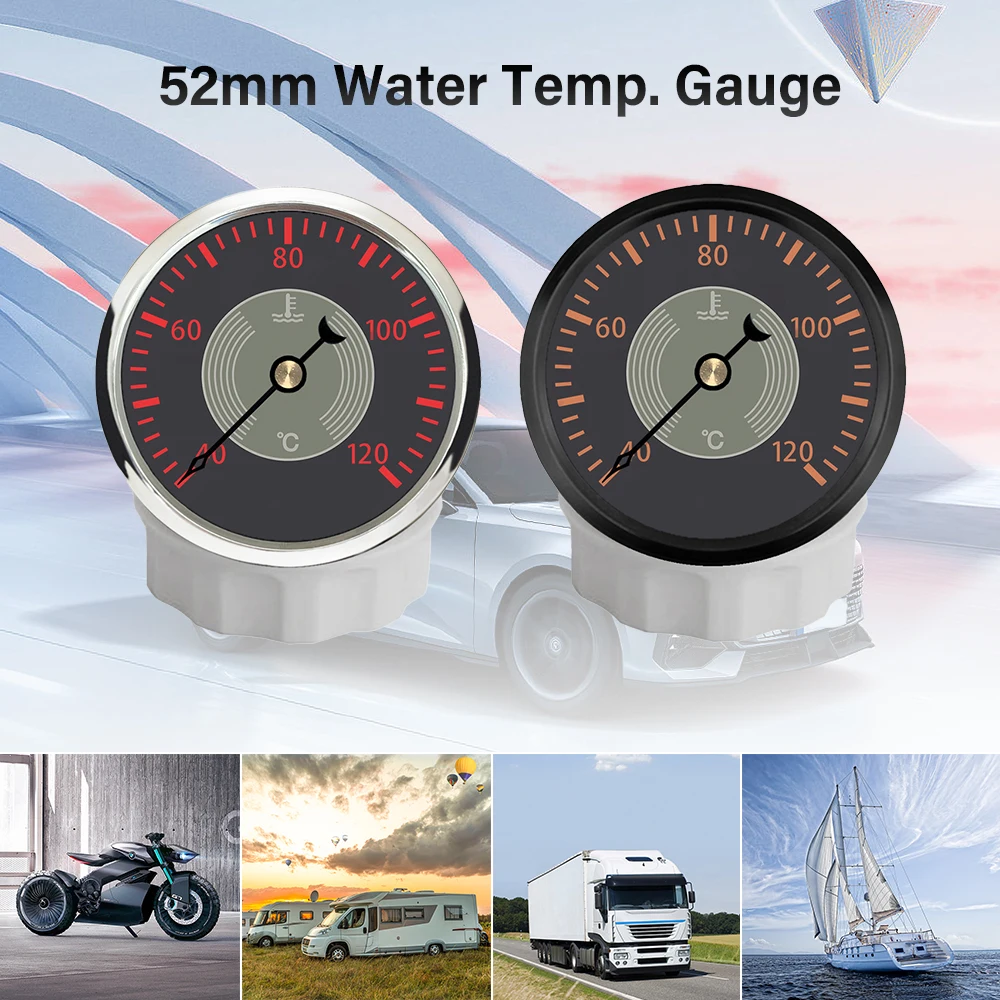 Rhaxel 52mm Water Temperature Gauge 40-120 Degree Temp Meter with Red Yellow Backlight for Car RV SUV 12V 24Volts
Rhaxel 52mm Water Temperature Gauge 40-120 Degree Temp Meter with Red Yellow Backlight for Car RV SUV 12V 24Volts