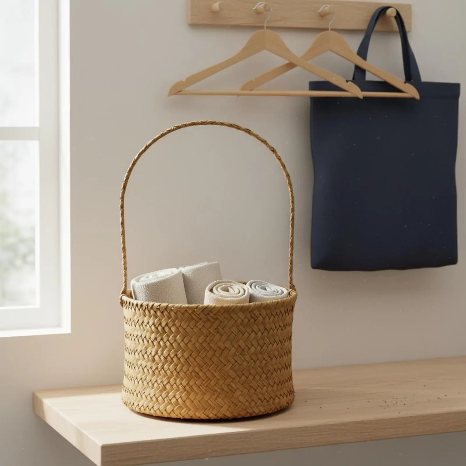 Woven Seagrass Basket Nordic Style Round Basket with Handle Home Decoration Sturdy Metal Frame for Wedding, Party
Woven Seagrass Basket Nordic Style Round Basket with Handle Home Decoration Sturdy Metal Frame for Wedding, Party