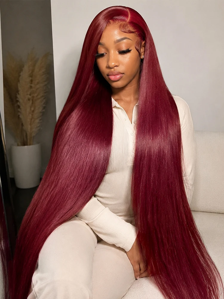 99J Burgundy 13X6 Hd Lace Frontal Human Hair Wigs Straight Lace Front Wigs Pre Plucked 250 Density 30 Inch Pre Plucked For Women
99J Burgundy 13X6 Hd Lace Frontal Human Hair Wigs Straight Lace Front Wigs Pre Plucked 250 Density 30 Inch Pre Plucked For Women