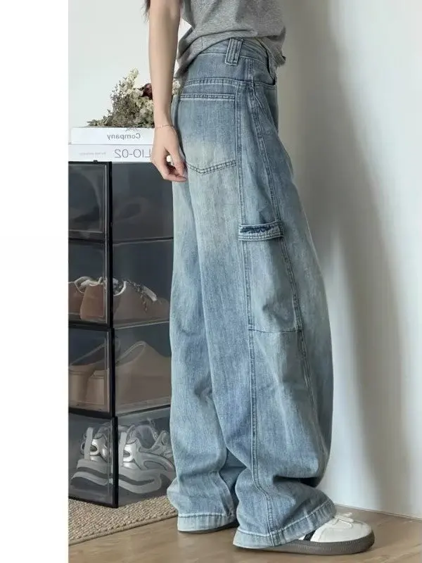 High Waist Knife Distressed Denim Jeans Women's Loose Fit Straight Leg Long Pants Spring Autumn plus Size Korean Style
High Waist Knife Distressed Denim Jeans Women's Loose Fit Straight Leg Long Pants Spring Autumn plus Size Korean Style