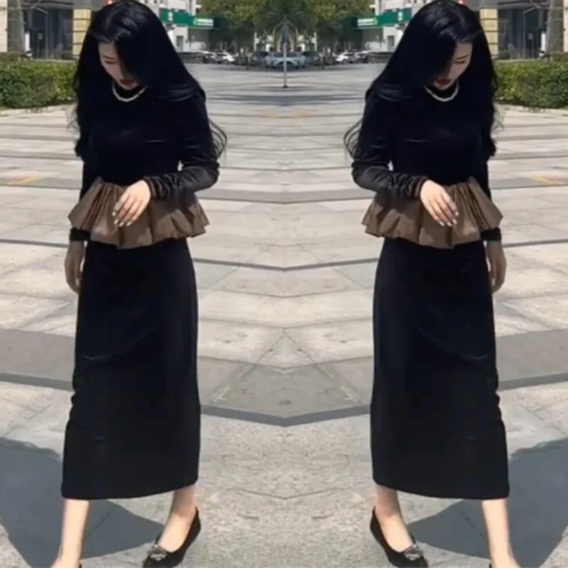 Новые роскошные бархатные модные женские костюмы высокого класса, элегантный топ с рюшами и длинными рукавами + тонкая юбка, вечерние комплект из двух предметов
Новые роскошные бархатные модные женские костюмы высокого класса, элегантный топ с рюшами и длинными рукавами + тонкая юбка, вечерние комплект из двух предметов