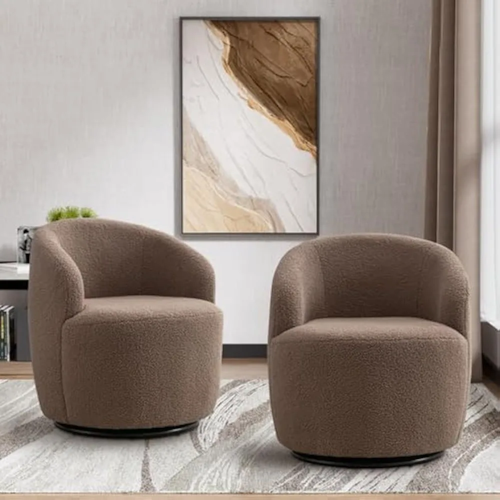 Swivel Barrel Chair Set of 2,Boucle Swivel Accent Chair, Comfy Sherpa Round Armchair, Small Upholstered Reading Lounge Chair
Swivel Barrel Chair Set of 2,Boucle Swivel Accent Chair, Comfy Sherpa Round Armchair, Small Upholstered Reading Lounge Chair