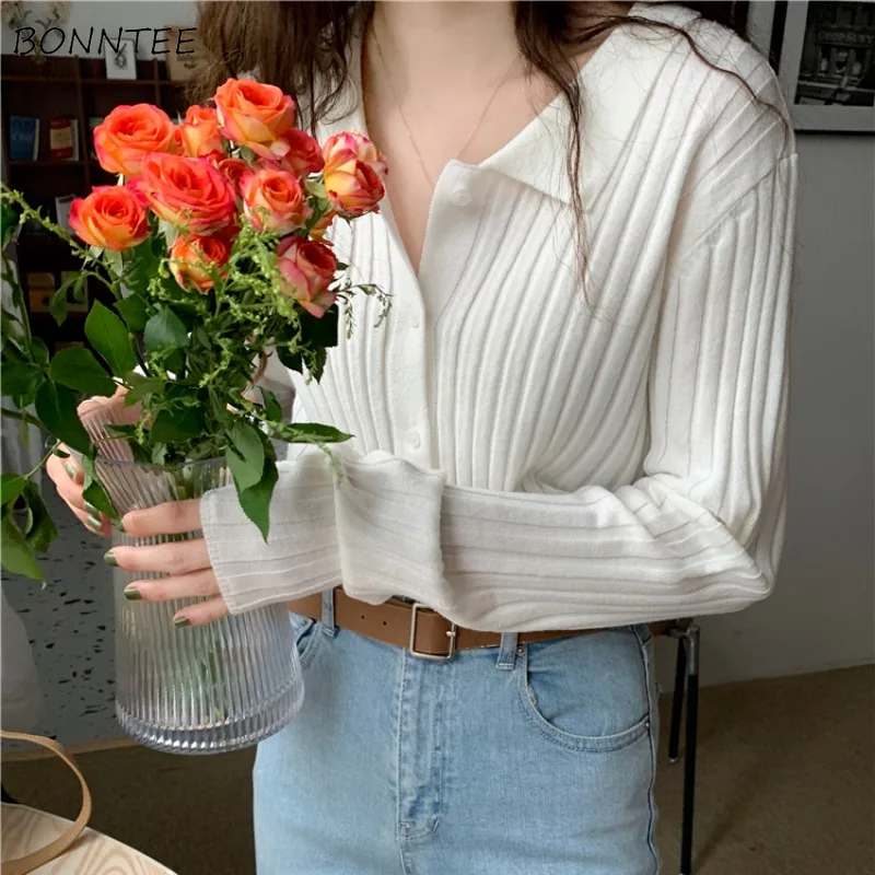 Рубашки женские, однотонные, с отложным воротником, вязаные, нежные, винтажные, с внутренней стороны, облегающие, простые, модные, осенние, популярные трикотажные изделия, повседневные, на каждый день
Рубашки женские, однотонные, с отложным воротником, вязаные, нежные, винтажные, с внутренней стороны, облегающие, простые, модные, осенние, популярные трикотажные изделия, повседневные, на каждый день