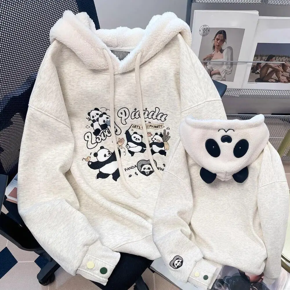 Милые женские толстовки в консервативном стиле, осень 2021, лоскутные флисовые толстовки с капюшоном и вышивкой в виде панды, топы Kawaii, повседневные пуловеры Y2k
Милые женские толстовки в консервативном стиле, осень 2021, лоскутные флисовые толстовки с капюшоном и вышивкой в виде панды, топы Kawaii, повседневные пуловеры Y2k