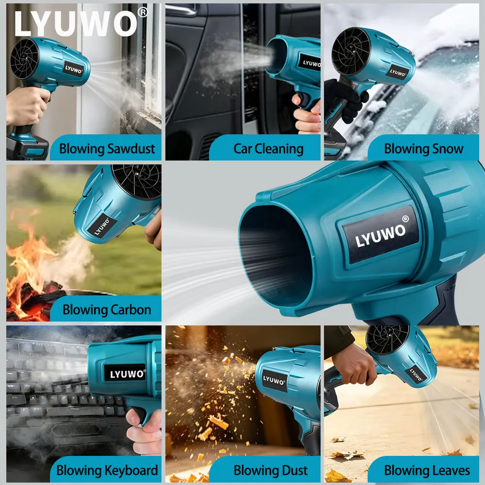 LYUWO New Storm Force 1000W Air Blower Handheld Cordless Dust Blaster Snow & Leaf Sweeper Turbo Jet Cleaner for Makita Battery
LYUWO New Storm Force 1000W Air Blower Handheld Cordless Dust Blaster Snow & Leaf Sweeper Turbo Jet Cleaner for Makita Battery