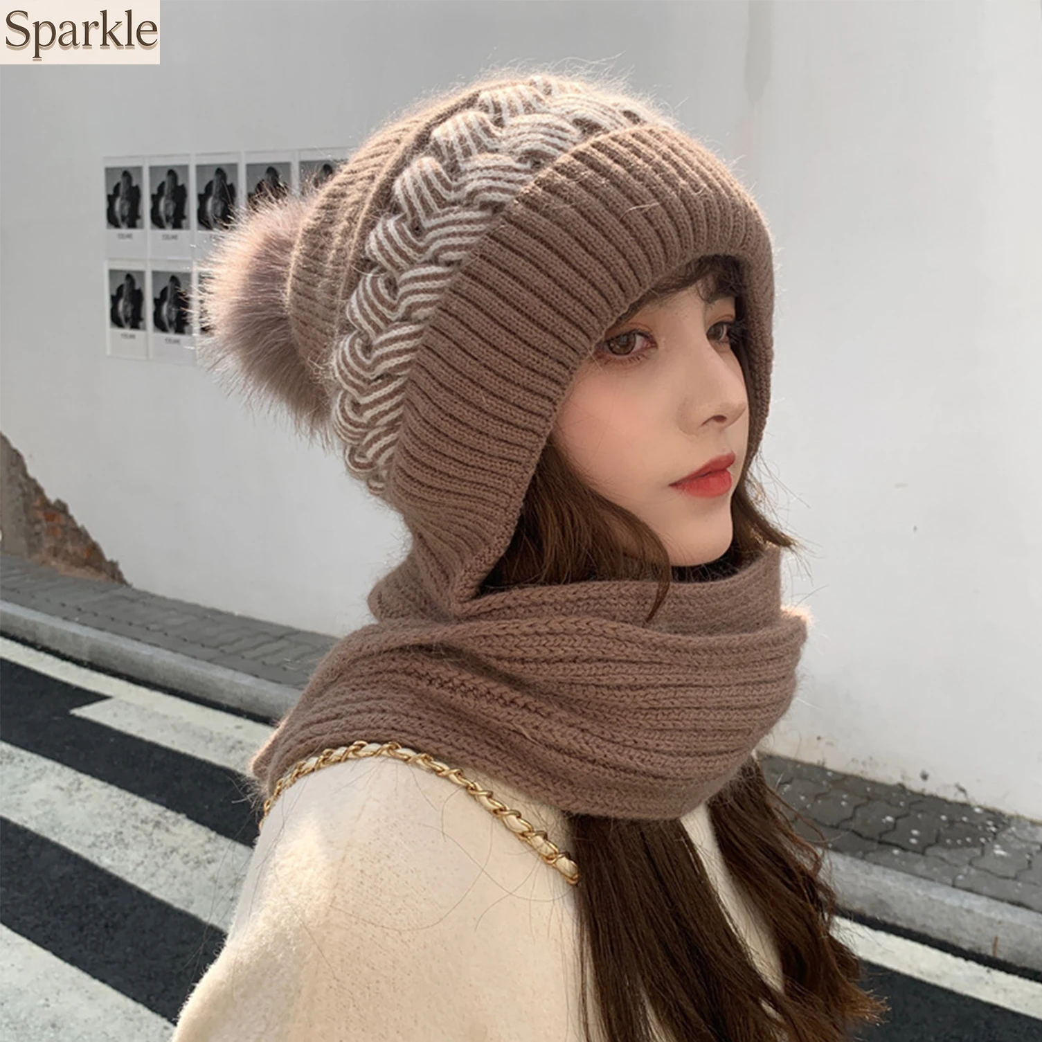 Women's Winter Warm Knit Hat Scarf Set Faux Fur Pom Pom Beanie 2-in-1 Fashion Accessory for Cold Weather
Women's Winter Warm Knit Hat Scarf Set Faux Fur Pom Pom Beanie 2-in-1 Fashion Accessory for Cold Weather