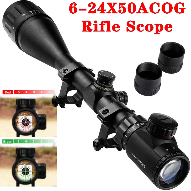 6-24x50 AO Rifle Scope for High-Powered Long-Range Shooting Hunting Scope Illuminated Red/Green Reticle Optics Sight
6-24x50 AO Rifle Scope for High-Powered Long-Range Shooting Hunting Scope Illuminated Red/Green Reticle Optics Sight