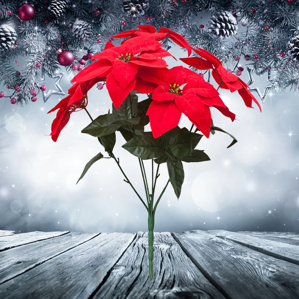 Christmas Bouquet Artificial Poinsettia Premium Flannel Real Touch Simulation Tree Table Centerpiece Home Office Decor Gifts
Christmas Bouquet Artificial Poinsettia Premium Flannel Real Touch Simulation Tree Table Centerpiece Home Office Decor Gifts