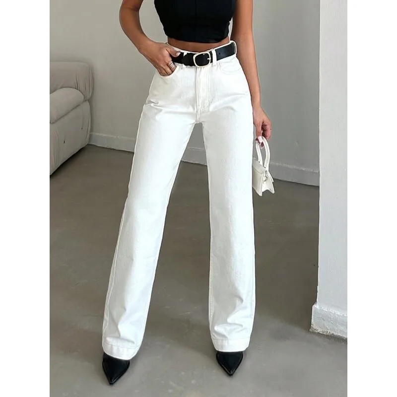 Neutral Style Wide Leg Jeans White Denim Jeans for Pear Shaped Body Casual Trousers Women's Fashion Spring Season
Neutral Style Wide Leg Jeans White Denim Jeans for Pear Shaped Body Casual Trousers Women's Fashion Spring Season