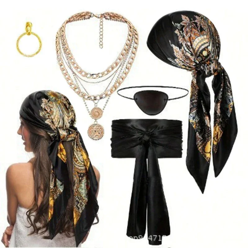 Pirate Costume Accessories for Women and Men Women Captain Pirate Accessories with Bandana Head Scarf Sash Necklace
Pirate Costume Accessories for Women and Men Women Captain Pirate Accessories with Bandana Head Scarf Sash Necklace