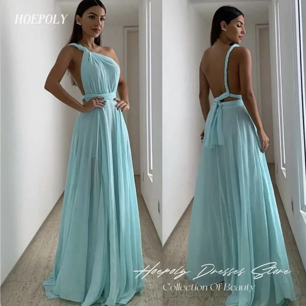 Hoepoly Modern Style A-LINE Prom Dresses One-Shoulder Backless Chiffon Formal Evening Dress Floor-Length Party Gowns Custom
Hoepoly Modern Style A-LINE Prom Dresses One-Shoulder Backless Chiffon Formal Evening Dress Floor-Length Party Gowns Custom