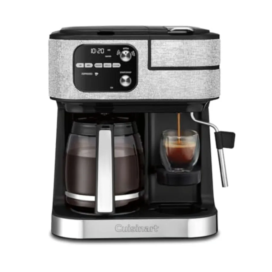 4-In-1 Coffee Machine for Barista Bar Single-Serve Espresso Capsule Compatible 12-Cup Carafe Silver Crystal Finish High-Perfor
4-In-1 Coffee Machine for Barista Bar Single-Serve Espresso Capsule Compatible 12-Cup Carafe Silver Crystal Finish High-Perfor