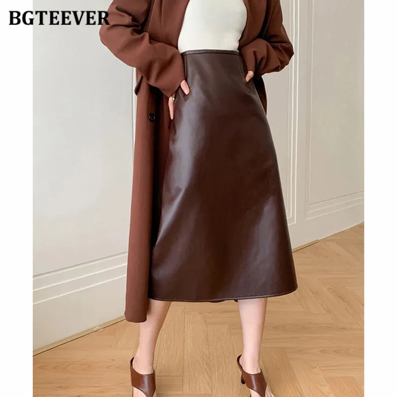 BGTEEVER Stylish High Waist Women PU Leather Skirts Elegant Female A-line Skirts Spring Summer
BGTEEVER Stylish High Waist Women PU Leather Skirts Elegant Female A-line Skirts Spring Summer