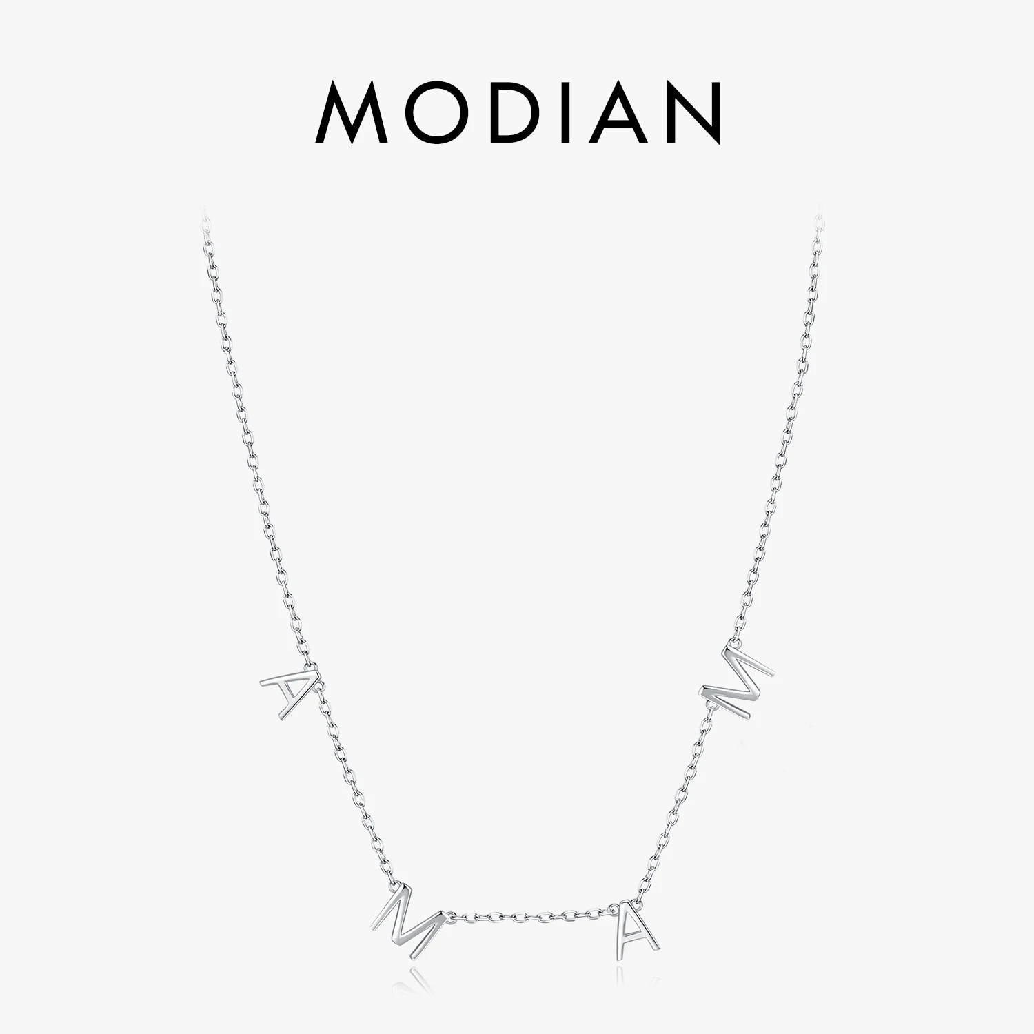 MODIAN 925 Sterling Silver Classic Simple MAMA Pendant Necklace Shining Rose Gold Color Neck Chain For Women Fine Jewelry Gift
MODIAN 925 Sterling Silver Classic Simple MAMA Pendant Necklace Shining Rose Gold Color Neck Chain For Women Fine Jewelry Gift