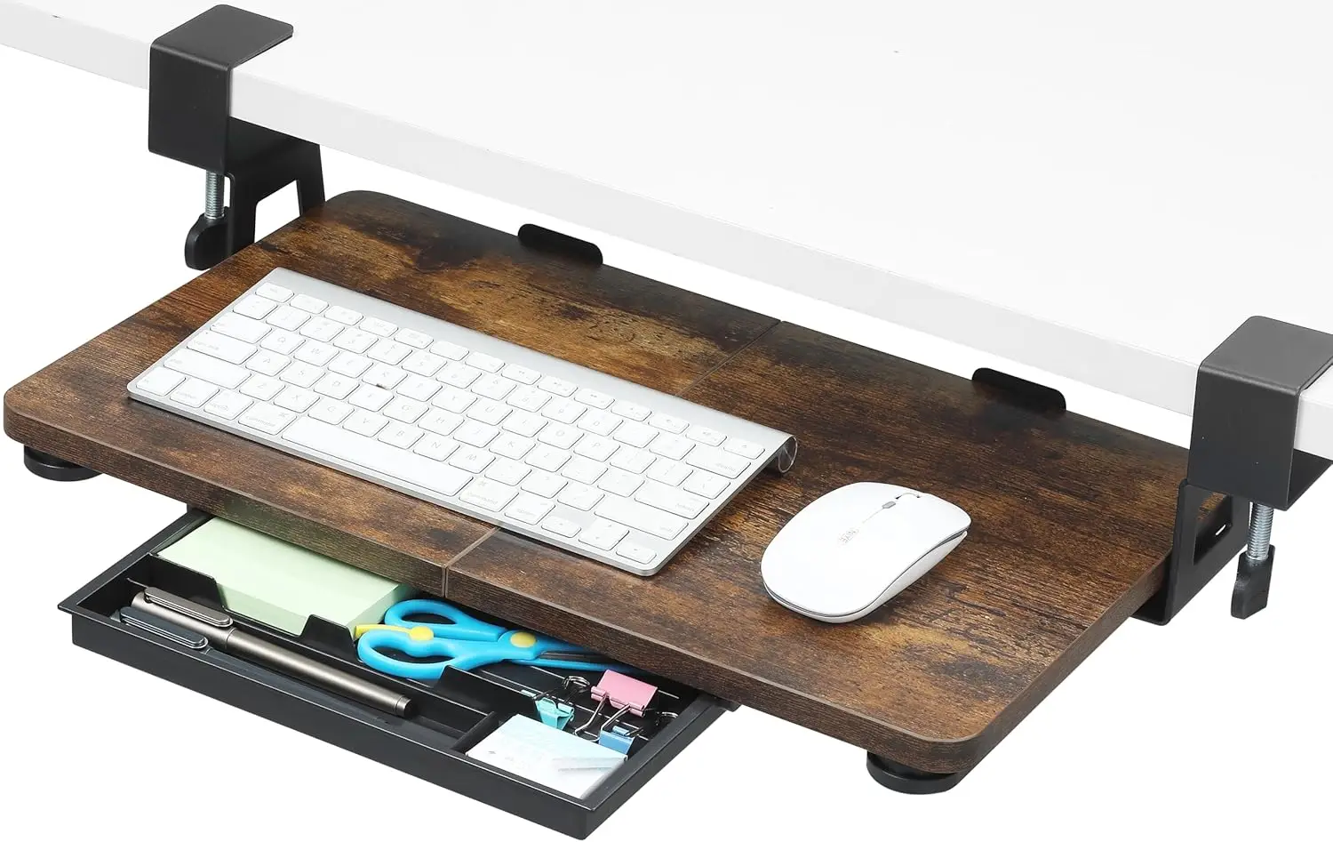 Under Desk Keyboard Tray 19.7" x 11.81" Ergonomic Slide Out Drawer with Clamp Mount for Home Office
Under Desk Keyboard Tray 19.7" x 11.81" Ergonomic Slide Out Drawer with Clamp Mount for Home Office