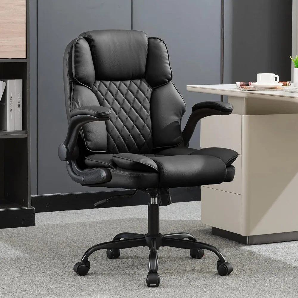 Office Desk Chair,Mid Back Executive Leather Chair, Ergonomic Home Computer Desk Chair with Adjustable Flip-Up Arms
Office Desk Chair,Mid Back Executive Leather Chair, Ergonomic Home Computer Desk Chair with Adjustable Flip-Up Arms