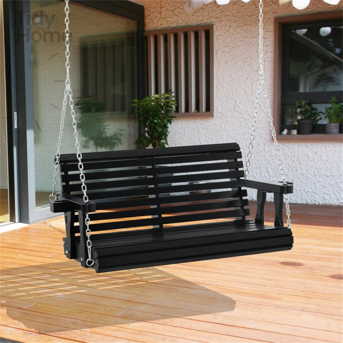 Upgraded Patio Wooden Porch Swing for Courtyard & Garden, Heavy Duty 440 LBS Swing Chair Bench with Hanging Chains for Outdoo
Upgraded Patio Wooden Porch Swing for Courtyard & Garden, Heavy Duty 440 LBS Swing Chair Bench with Hanging Chains for Outdoo