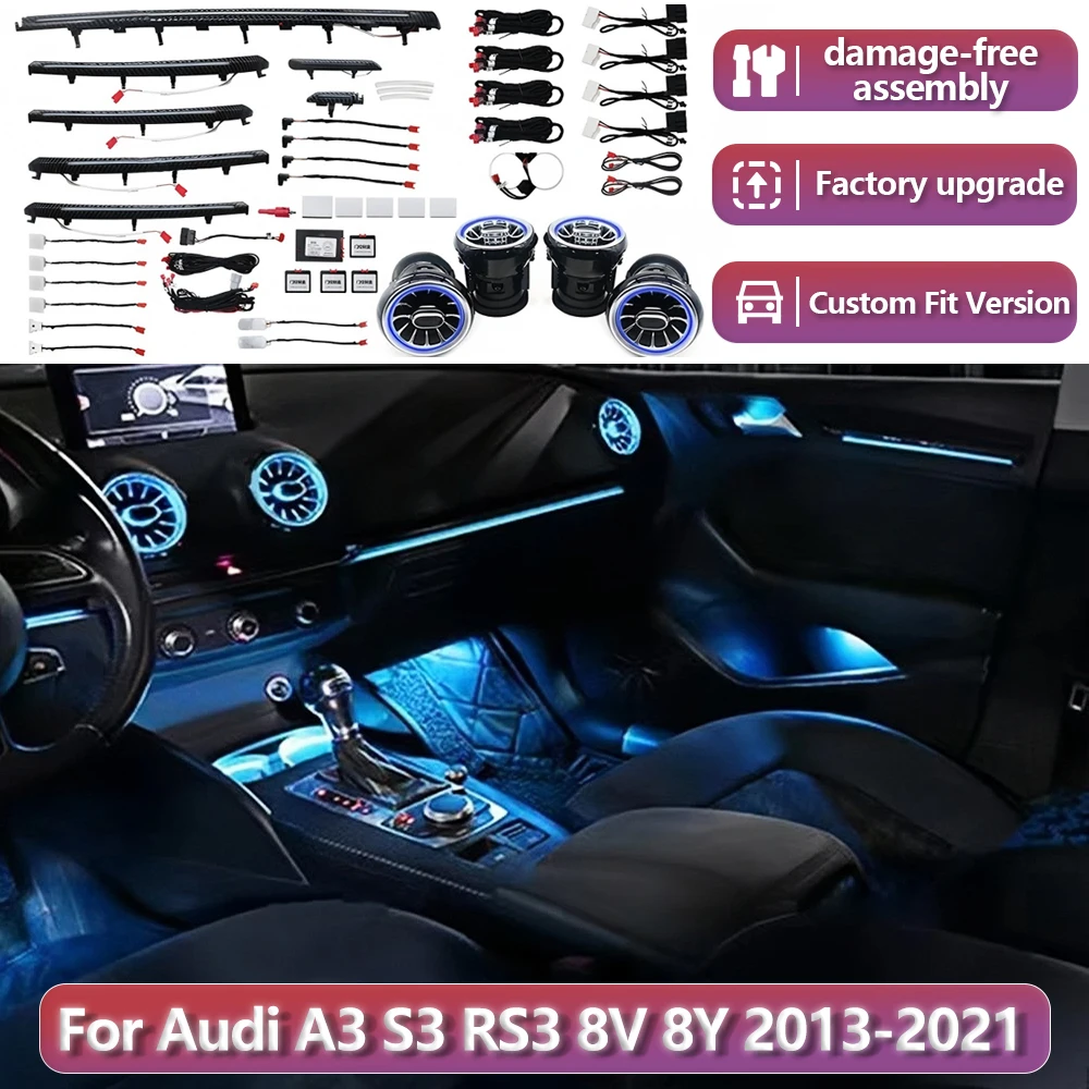 RSNAVI Factory settings For Audi A3 S3 RS3 8V 8Y 2013-2021 MQB 30 Color illuminated Strip Decorate Turbo Air Outlet Nozzle Lamp
RSNAVI Factory settings For Audi A3 S3 RS3 8V 8Y 2013-2021 MQB 30 Color illuminated Strip Decorate Turbo Air Outlet Nozzle Lamp