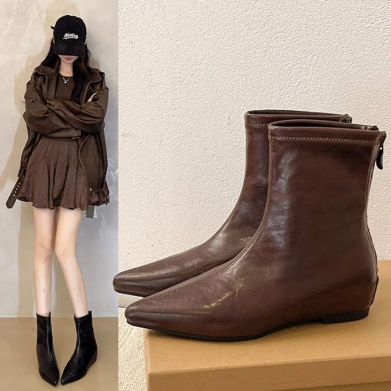 Women Ankle Boots 2026 New Genuine Leather Short Boots Women Flat Winter Fashion Women Knight Boots Fashion Plus Size 41 42 
Women Ankle Boots 2026 New Genuine Leather Short Boots Women Flat Winter Fashion Women Knight Boots Fashion Plus Size 41 42