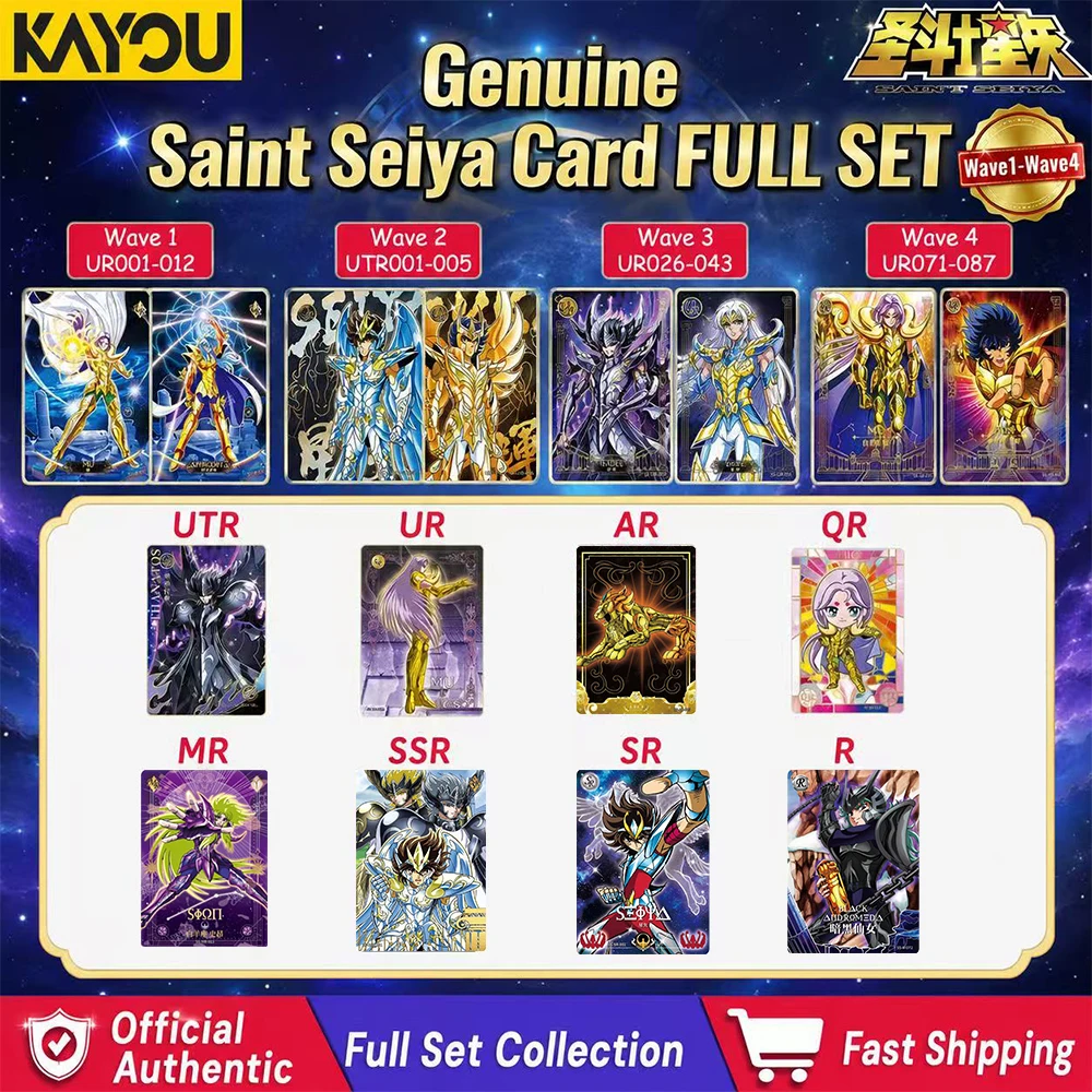 Genuine Kayou Saint Seiya Cards Wave1-Wave4 UTR\UR\MR\AR\QR\SSR\SR\R All Series Anime Merchandise Collection Card Great Gifts
Genuine Kayou Saint Seiya Cards Wave1-Wave4 UTR\UR\MR\AR\QR\SSR\SR\R All Series Anime Merchandise Collection Card Great Gifts