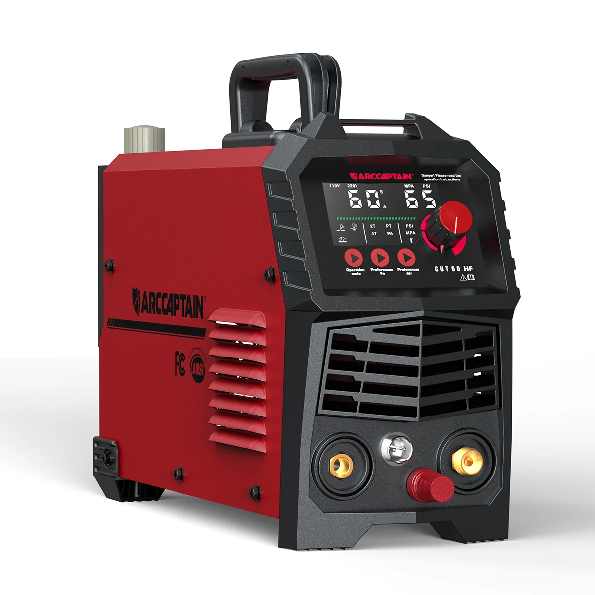 ARCCAPTAIN CUT60 US Standard 60A Non-Touch Plasma Cutter Large LED Display for Plate/Metal Cutting Rust Air Pressure
ARCCAPTAIN CUT60 US Standard 60A Non-Touch Plasma Cutter Large LED Display for Plate/Metal Cutting Rust Air Pressure