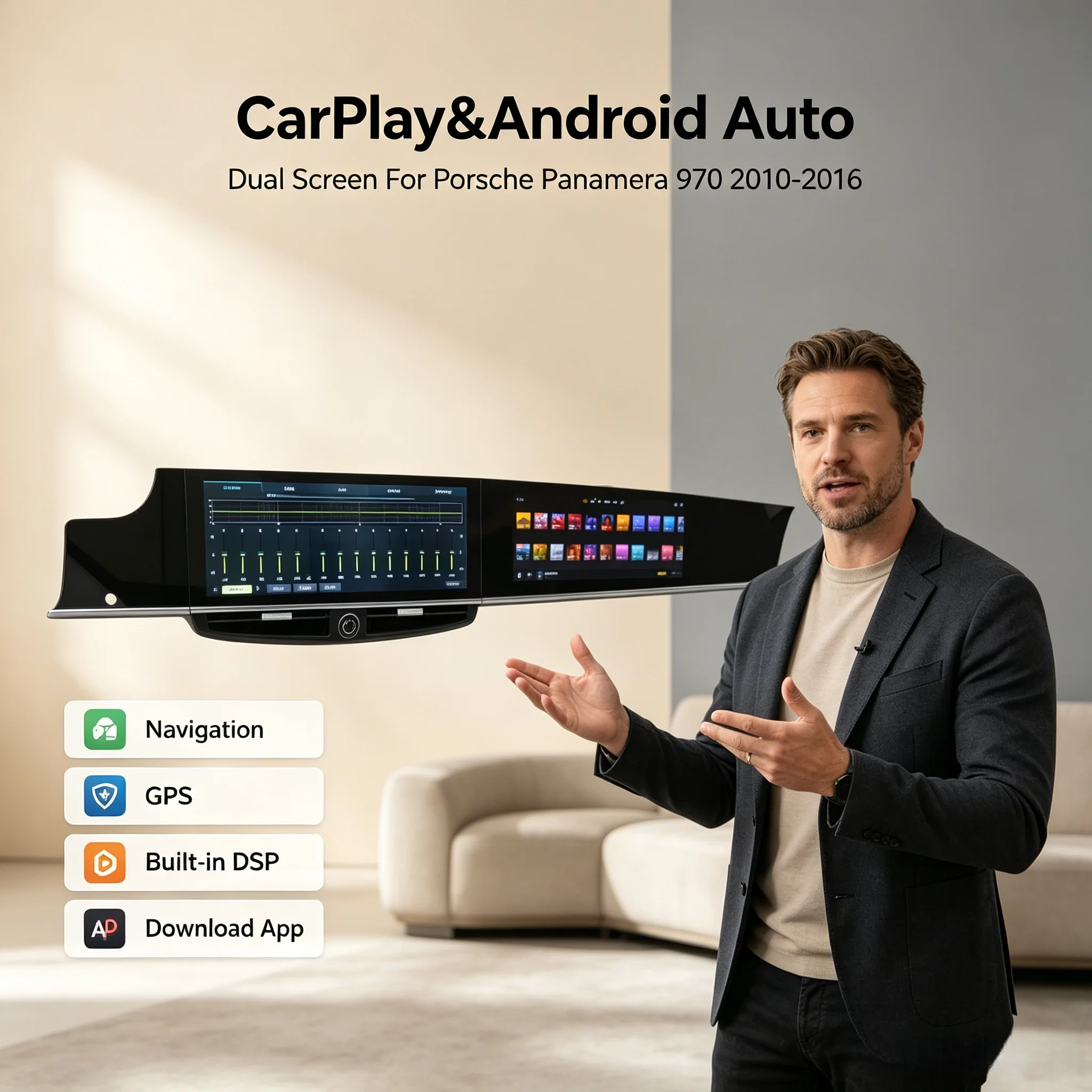 RHD LHD Dual 12.3 inch For Porsche Panamera Car Radio GPS Multimedia 2010-2016 Video Player Navigation Android Auto Unit Carplay
RHD LHD Dual 12.3 inch For Porsche Panamera Car Radio GPS Multimedia 2010-2016 Video Player Navigation Android Auto Unit Carplay
