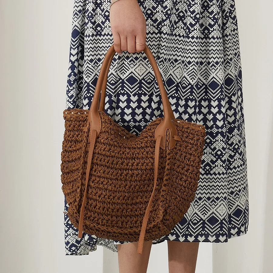Elegant Ladies Straw Woven Handbag Women Holiday Beach Casual Tote Top-Handle Bags Fashion Retro Shoulder Bags Shopping Purse
Elegant Ladies Straw Woven Handbag Women Holiday Beach Casual Tote Top-Handle Bags Fashion Retro Shoulder Bags Shopping Purse