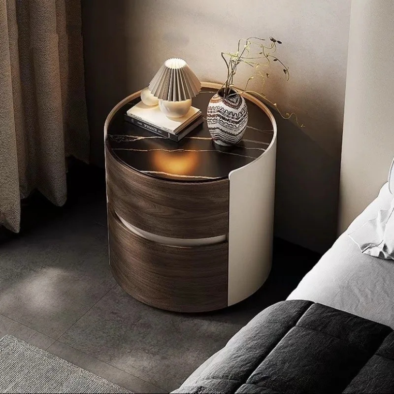 Italian minimalist rock slab solid wood high-end bedside table light luxury leather round household bedroom small bedside table
Italian minimalist rock slab solid wood high-end bedside table light luxury leather round household bedroom small bedside table