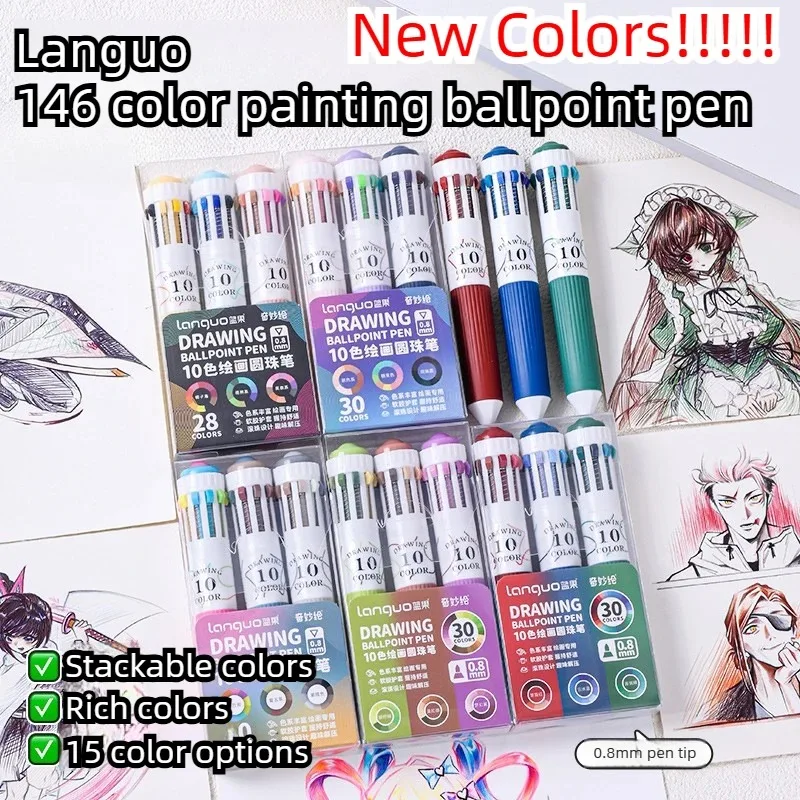 LANGUO 146/10 Colors Ballpoint Pen 0.8mm Cartoon Soft Grip Press for Drawing Multicolor Writing Pen Office School Supplies
LANGUO 146/10 Colors Ballpoint Pen 0.8mm Cartoon Soft Grip Press for Drawing Multicolor Writing Pen Office School Supplies