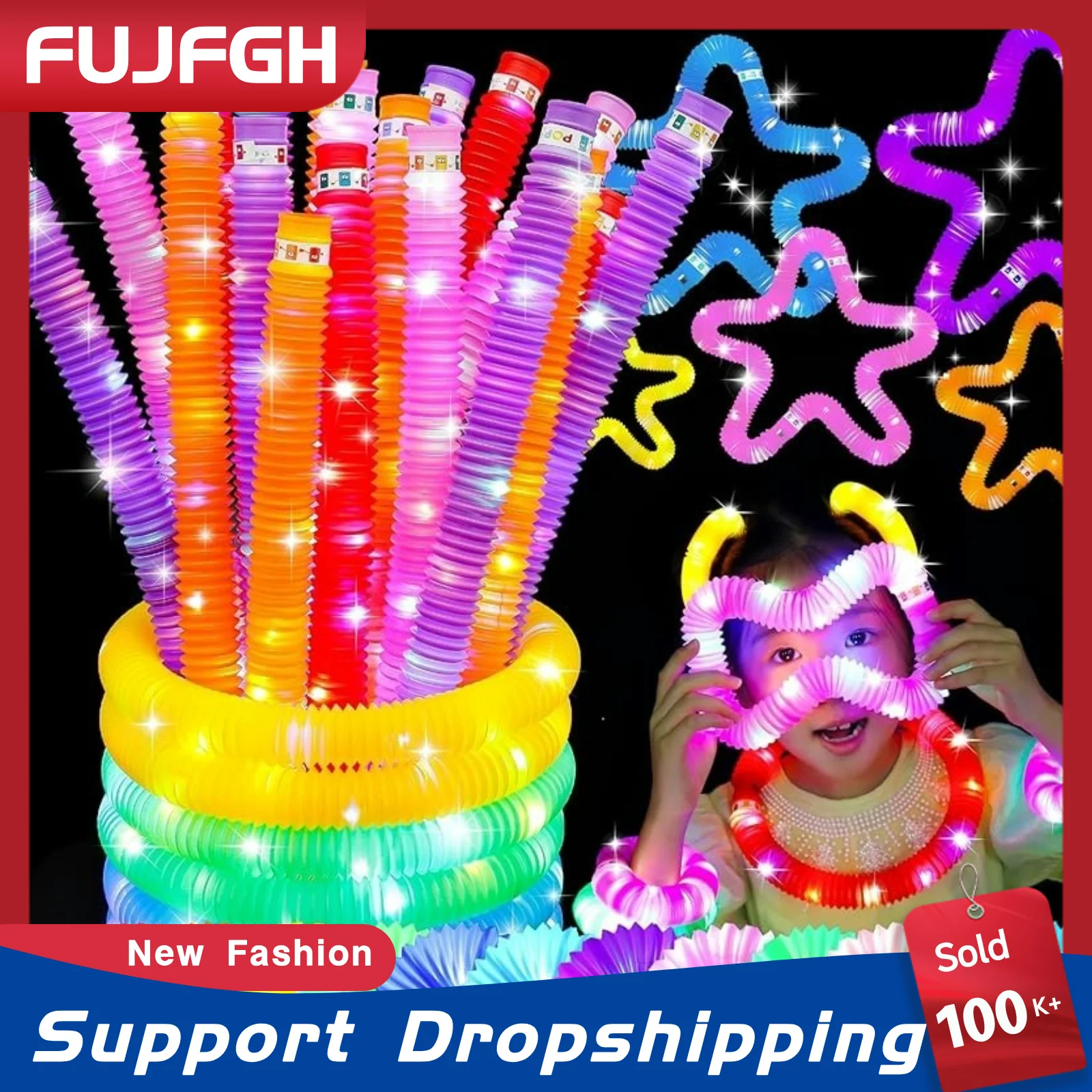 12/18/24 pcs Pop Tubes Lighted LED Sensory Toys Pull Stretch Tube for Toddlers Gifts Children's Luminous Popping Party Supplies
12/18/24 pcs Pop Tubes Lighted LED Sensory Toys Pull Stretch Tube for Toddlers Gifts Children's Luminous Popping Party Supplies