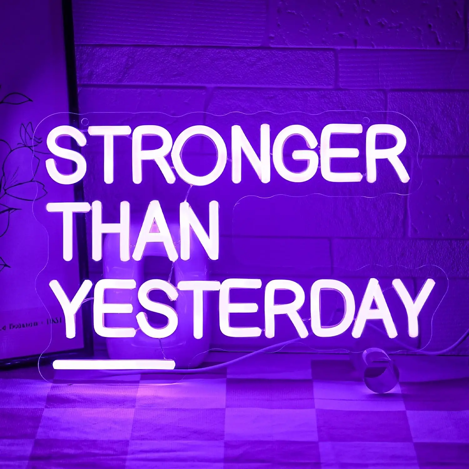 "Stronger Than Yesterday" Neon Sign USB Powered LED Light for Fitness Club Classroom Bedroom Decoration Birthday Christmas Gif
"Stronger Than Yesterday" Neon Sign USB Powered LED Light for Fitness Club Classroom Bedroom Decoration Birthday Christmas Gif