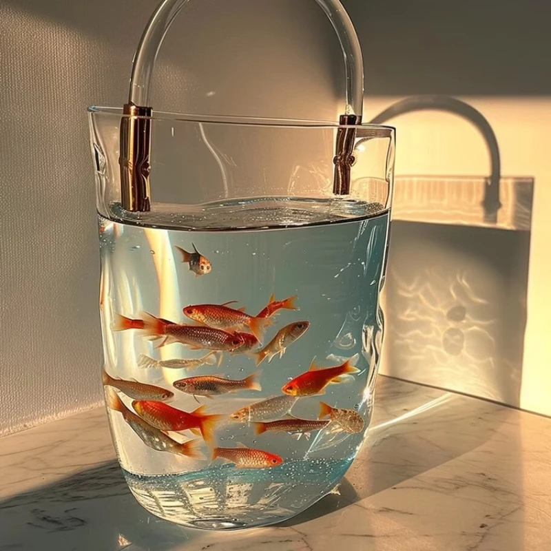 Glass handbag bag fish tank living room 2025 new ornament viewing small desktop tank bottom sand and gravel
Glass handbag bag fish tank living room 2025 new ornament viewing small desktop tank bottom sand and gravel