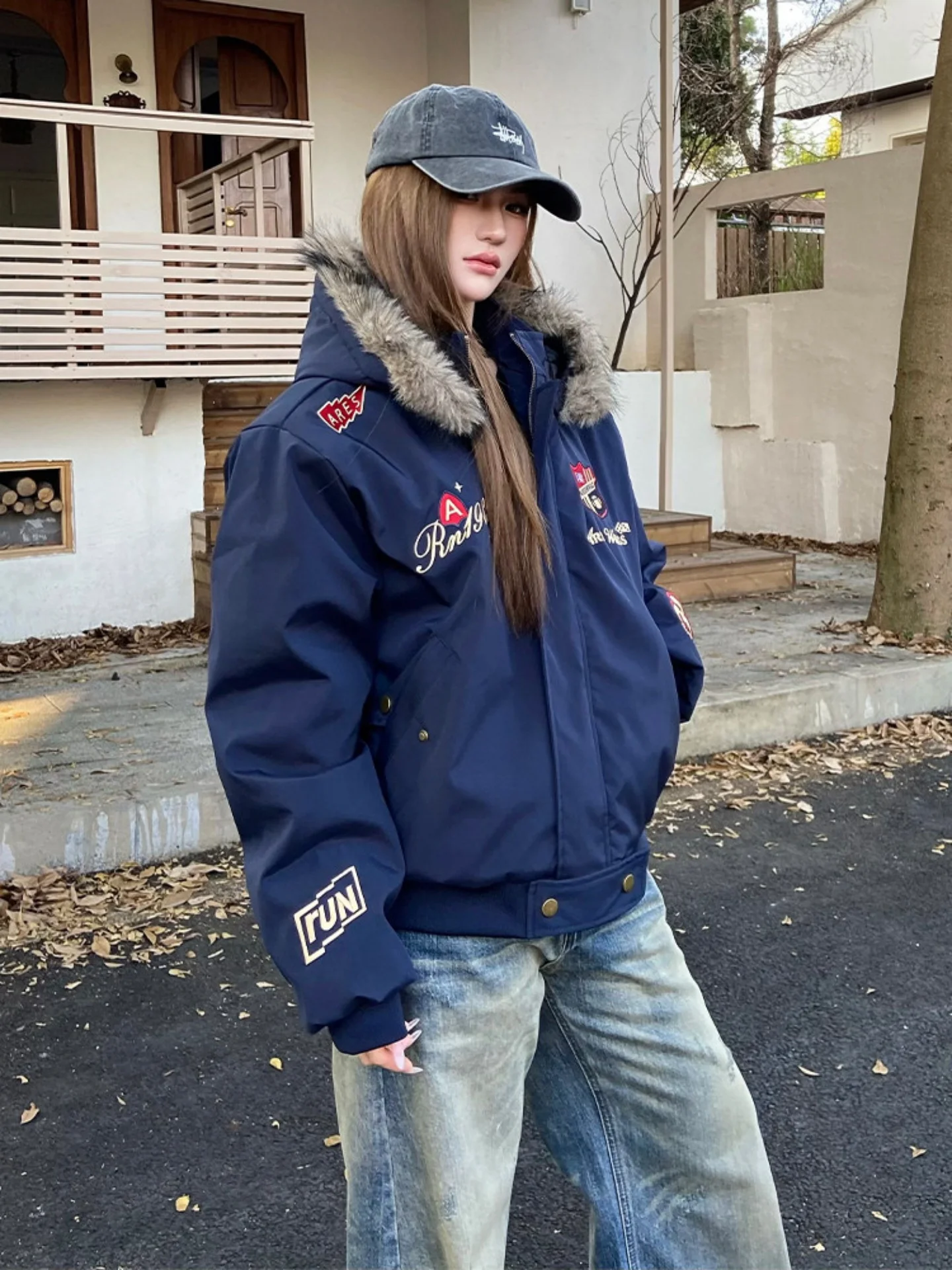 Atkfy American Embroidery Bae Plu Collar Mountain Eagle Cotton Jaet Men Women Winter Warm Thi ort Zipper Jaet
Atkfy American Embroidery Bae Plu Collar Mountain Eagle Cotton Jaet Men Women Winter Warm Thi ort Zipper Jaet