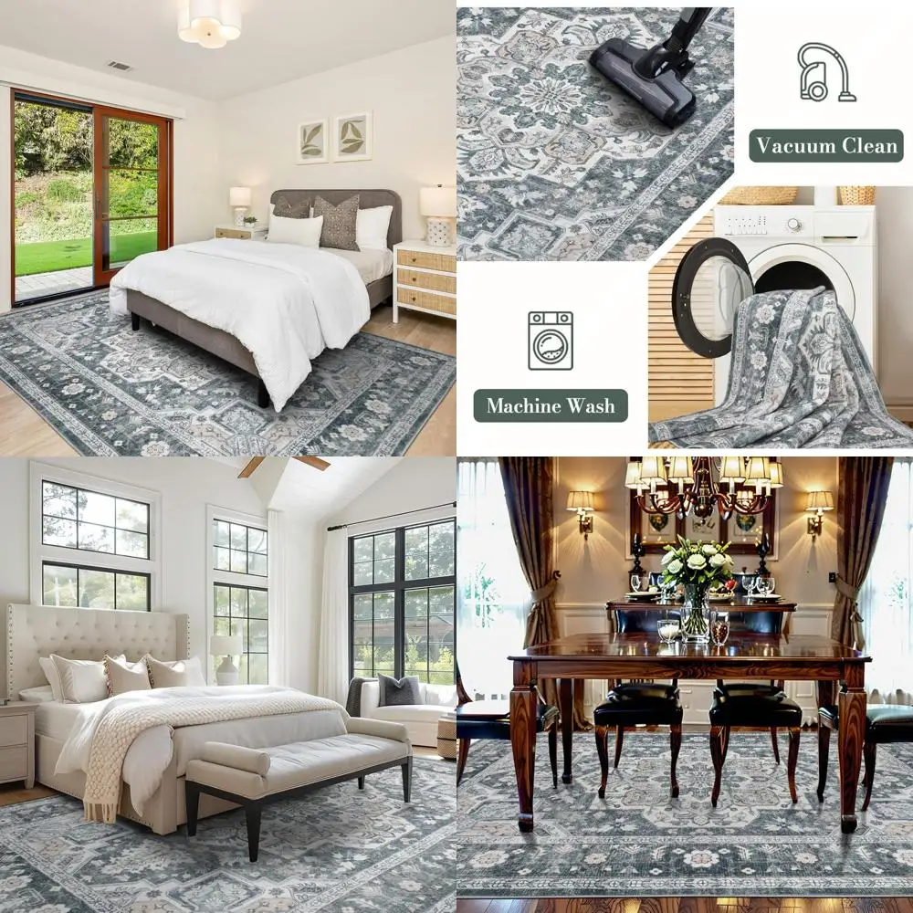 8x10 Soft Bohemian Area Rug, Low Pile, Washable, Non-Slip, Stain-Resistant Carpet for Living Spaces
8x10 Soft Bohemian Area Rug, Low Pile, Washable, Non-Slip, Stain-Resistant Carpet for Living Spaces