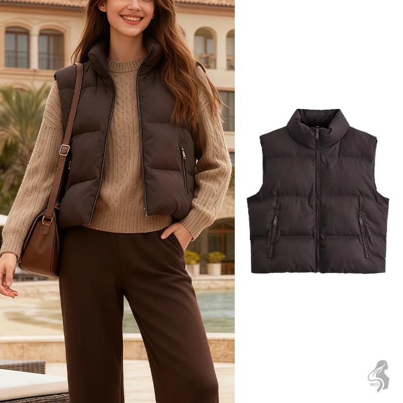 Женский стеганый жилет, хлопковая куртка на молнии, стеганый воротник-стойка, повседневный модный жилет, хлопковая куртка, подходит для повседневной носки
Женский стеганый жилет, хлопковая куртка на молнии, стеганый воротник-стойка, повседневный модный жилет, хлопковая куртка, подходит для повседневной носки