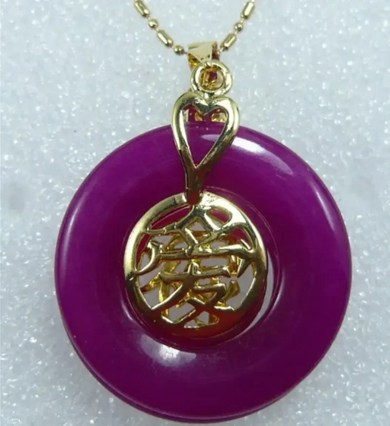 Women's fashion gold plated Aizi Accessories + Purple Jade Pendant Necklace
Women's fashion gold plated Aizi Accessories + Purple Jade Pendant Necklace
