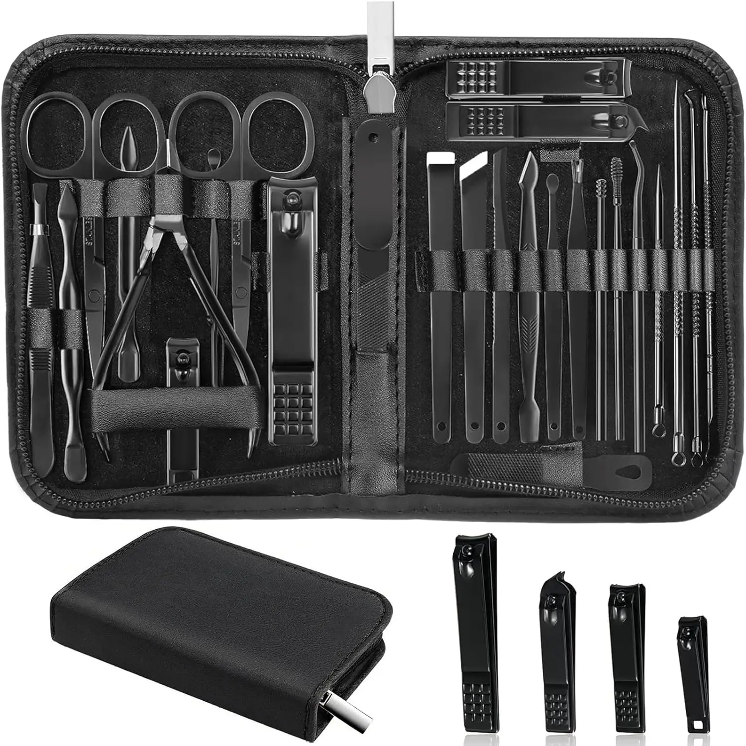 26-Piece Stainless Steel Manicure Set, Professional Nail Clipper Kit with Travel Case, Nail Care Grooming Tools for Men
26-Piece Stainless Steel Manicure Set, Professional Nail Clipper Kit with Travel Case, Nail Care Grooming Tools for Men