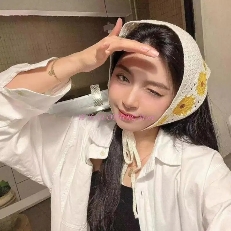 N5KF Hot Girls Crochet Bandanas Knit Triangle Hair Scarf Summer Sunproof Turban Girls Camping Taking Photo Hair Kerchief
N5KF Hot Girls Crochet Bandanas Knit Triangle Hair Scarf Summer Sunproof Turban Girls Camping Taking Photo Hair Kerchief