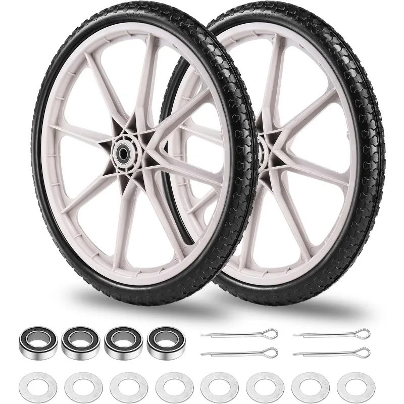 20" Flat Free Tire and Wheel with 3/4" & 5/8" Bearing, Replacement Wheels for Rubbermaid Wheelbarrow,Lawn Carts, Big Wheel
20" Flat Free Tire and Wheel with 3/4" & 5/8" Bearing, Replacement Wheels for Rubbermaid Wheelbarrow,Lawn Carts, Big Wheel